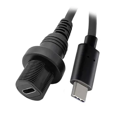 Produktbild von G57 USB-C Panel Mount Kabel – USB 3.1 Type-C Stecker auf Buchse, Einbau-Verlängerung für Auto, Boot & Motorrad