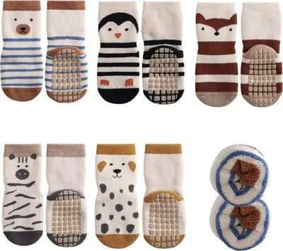 Produktbild von Pack 5er Set Baby Kleinkind ABS Rutschfeste Wintersocken Dicke Thermosocken Baumwolle