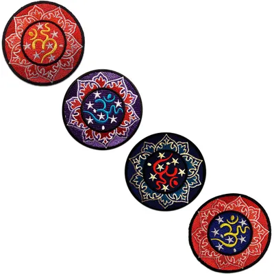 Produktbild von Om Symbol Meditation - Aufnäher, Bügelbild, Aufbügler, Applikationen, Patches, Flicken, Zum Aufbügeln, Größe: Ø 7,5 cm