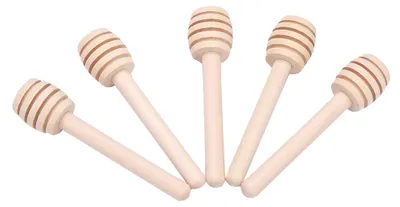 Obrázok produktu pre 24 ks drevených tyčiniek na med, džem a sirup s kvapkadlom, kuchynské pomôcky na miešanie (8 cm)