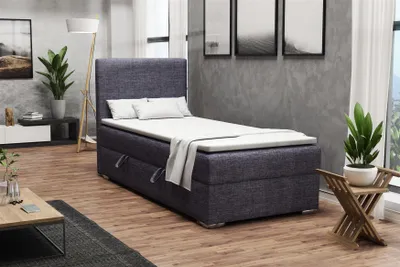Productafbeelding van Boxspringbed voor de slaapkamer, model DORIAN MINI, afmetingen 100x200 cm, inclusief bedopslagen