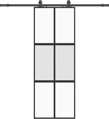 Obrázok produktu pre Posuvné dvere s kovaním čierne 76x205 cm tvrdené sklo