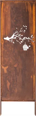Produktbild von Sichtschutz Metall - 160 cm x 50 cm - Edelrost - Rostoptik Sichtschutz für Garten - Sichtschutzelement - Sichtschutzwand - Gartendekoration Zaun Rost