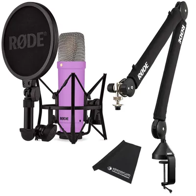 Zdjęcie produktu dla Mikrofon Rode NT1 Signature Purple ze statywem z ramieniem przegubowym PSA-1 Plus