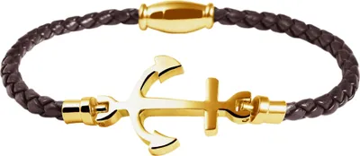Produktbild von Akzent Armband aus Kunstleder, geflochten, mit Edelstahlelement Anker