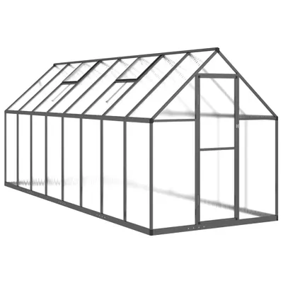 Produktbild von Gewächshaus mit Fundamentrahmen Anthrazit 445x169x195 cm Alu