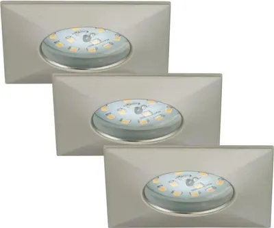 Produktbild von 3 x Briloner LED Einbauleuchte eckig Nickel matt IP44 3 x 5W Modul 400lm warmweiß 3000K 110°