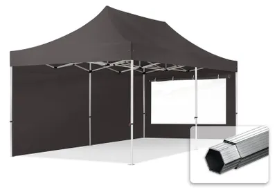 Produktbild von TOOLPORT 3x6m Aluminium Faltpavillon, inkl. 2 Seitenteile, dunkelgrau