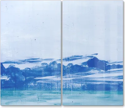 Produktbild von DEQORI Herdabdeckplatte Glas 2-tlg 'Winterseelandschaft' Abdeckplatte Küche Glaskeramikkochfeld Herd