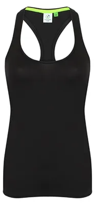 Produktbild von Tombo TL506 | Damen Racer Back Vest / Körpernahes Shirt mit  Konturnähten - Farbe: Black - Größe: L