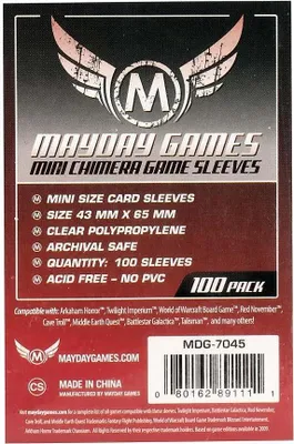 Image de Mayday Standard Mini Chimera Card Game Sleeves Pochettes 43x65mm (100 pièces) - 7045