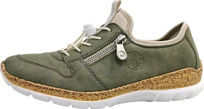 Image de Chaussures Rieker Nabukino/Scuba pour femmes, chaussures basses, mocassins, couleur verte, pour le quotidien