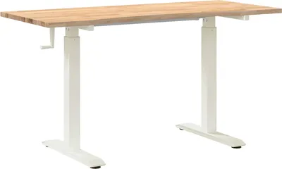 Obrázek produktu pro vidaXL Psací stůl bílý a přírodní 140 x 60 cm z dubového masivu