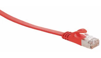 Obrázek produktu pro Propojovací kabel RJ45 U/UTP, se surovým kabelem CAT.7, 15 m, červený
