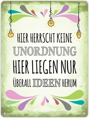 Produktbild von Metallschild XL mit Spruch: Hier herrscht keine Unordnung, ... Schild