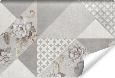 Produktbild von Muralo Vlies Fototapete ABSTRAKTION Mosaik Blumen Ornamente Beton Br. 315cm x Hö. 210cm