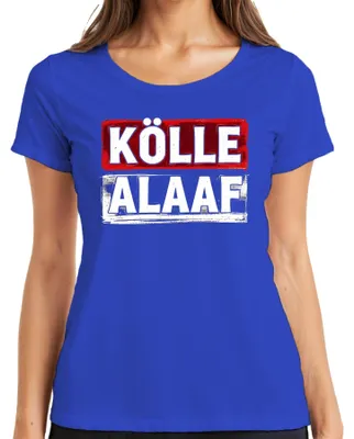 Productafbeelding van Kölle Alaaf Carnaval Keulen, Vastenavond, Carnaval, Dames T-shirt, Blauw, XL