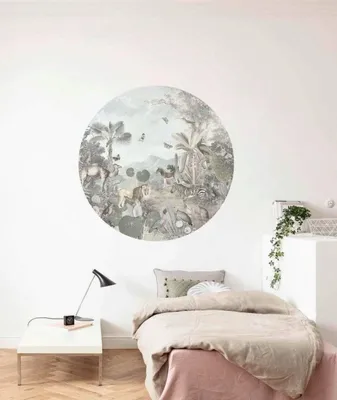 Immagine prodotto di Carta da parati Komar in tessuto non tessuto rotonda e autoadesiva "Utopia" - Dimensioni: 125 x 125 cm (larghezza x altezza) - 1 pezzo