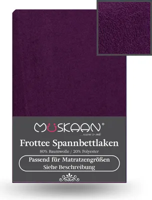 Produktbild von Frottee Spannbettlaken 90x200 cm - 100x200 cm Spannbetttuch Laken aubergine