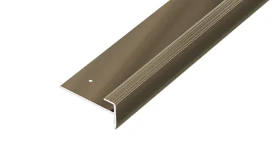 Obrázek produktu pro AP45 schodová lišta vrtaná ACARA, hliník elox bronz, 12x28 mm, 2,7 m, 5 mm