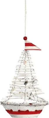 Produktbild von Anhänger Aufhänger Segelboot 25cm Deko Boot Schiff Badezimmer Küche Wohnzimmer Dekoration
