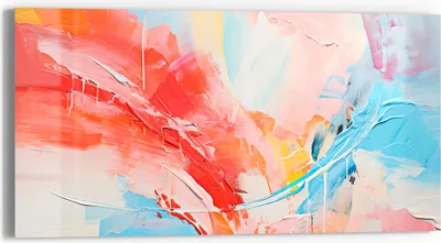 Produktbild von DEQORI Glasbild Echtglas 60x30 cm 'Gefühlswirbel in Farben' Wandbild Bild modern Deko