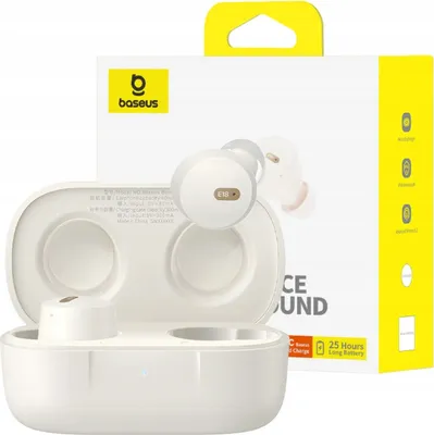 Obrázok produktu pre Baseus Bowie E18, True Wireless Stereo (TWS), Hovor / hudba, 20 - 20000 Hz, Slúchadlá s mikrofónom, Biela