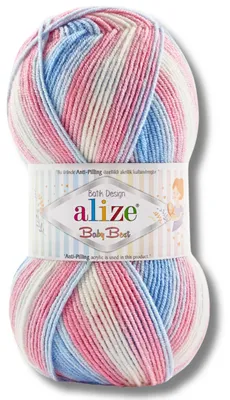 Productafbeelding van Alize 1x 100g Baby Best Batik garen, met kleurverloop, anti-pluis, geschikt voor haken en breien (7935)
