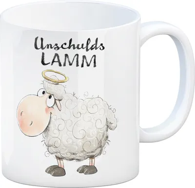 Produktbild von Schaf Kaffeebecher mit Spruch Unschuldslamm