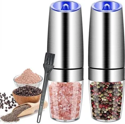 Imagen del producto de Molino eléctrico de pimienta y sal - Molino de pimienta y especias - Tambor de cerámica para los granos - Accesorio de cocina (2)