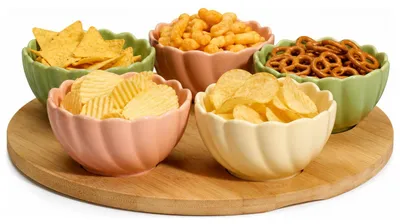 Produktbild von Excellent Houseware Servierbrett - inkl 5x Schalen - D27 cm - Bambusholz - Getrankebrett - Tapas