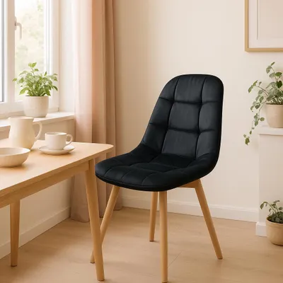 Image de Ekspand | Chaise WF1012 - Noir - Design moderne - Confortable et ergonomique - Style scandinave
