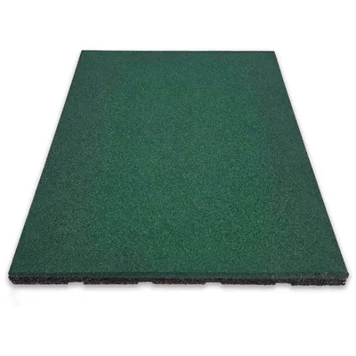A single green rubber mat on a white background.