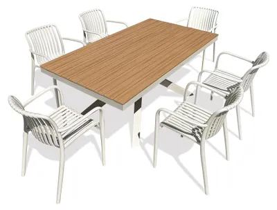 Image de Ensemble repas de jardin 6 places en alu