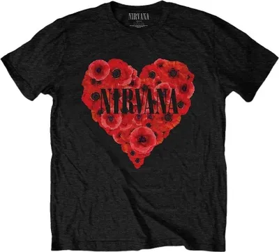 Produktbild von Nirvana Poppy Heart Black L T-Shirt
