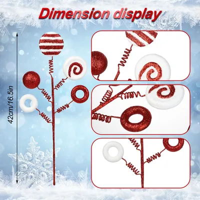 Produktbild von Weihnachtsbonbonpick [Größe] (6 Stück) (42 cm) (100 Stück)件-红色42cm（铁丝杆） deco decors