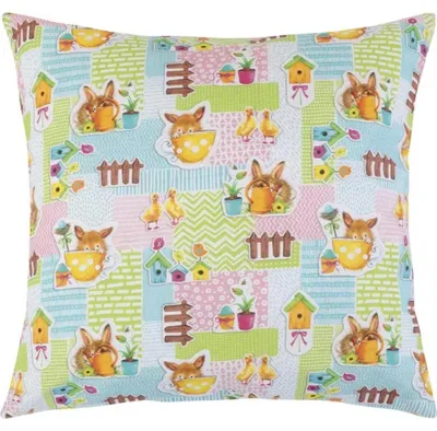 Obrázok produktu pre Vankúš EMA - veľkonočný - 45x45 cm - modrý,ružový,zelený