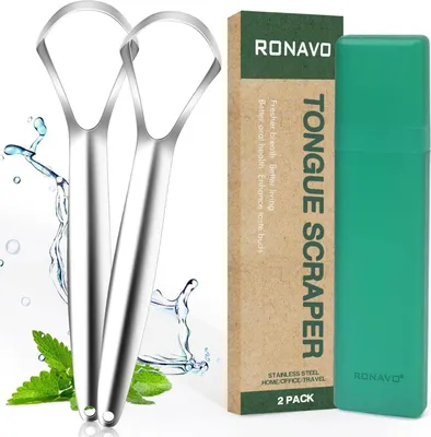 Produktbild von Zungenreiniger aus Edelstahl für frischen Atem – Mundhygiene (2