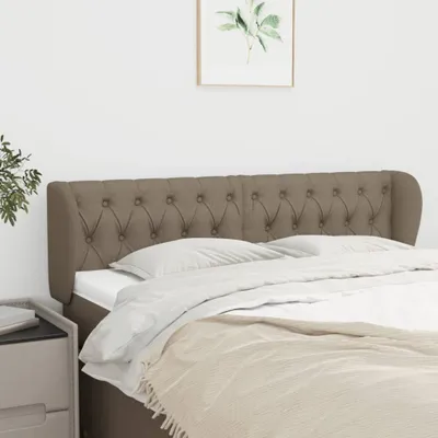 Produktbild von vidaXL Kopfteil mit Ohren Taupe 163x23x78/88 cm Stoff - Kopfteil - Kopfteile - Bett-Kopfteil - Bettkopfteil