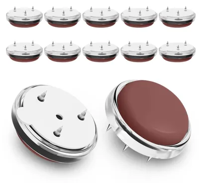 Obrázek produktu pro 12 kusů teflonových podložek pod nábytek s hřebíčky, průměr 25 mm
