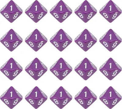 Produktbild von 20 Stück Würfel 10-seitig Kunststoff Zahl Home Dekoration Ornament Spiel Zubehör für Party Lila