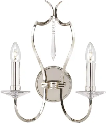 Immagine prodotto di Applique con portacandele Pimlico, nichel lucido, 2xE14x60W, ottone, dimensioni: 41x36x19 cm, IP20, Elstead