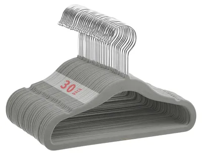 Produktbild von Famanu Kinderkleiderbügel Antirutsch 30 Stück - 28 cm, Grau