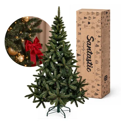 Produktbild von Santastic | Künstlicher Weihnachtsbaum Fichte Premium 180 cm, Metallständer, grün, hergestellt in Polen