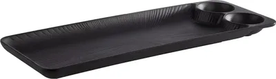 Produktbild von Melamin Tablett mit 2 Dipschalen, 41x15cm, schwarz