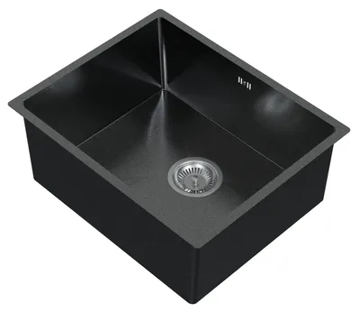 Produktbild von HAGO24 Edelstahl Einbauspüle 50x40cm Anthrazit Küchenspüle Spülbecken Schallschutz Kondensschutz Ablaufgarnitur Siphon