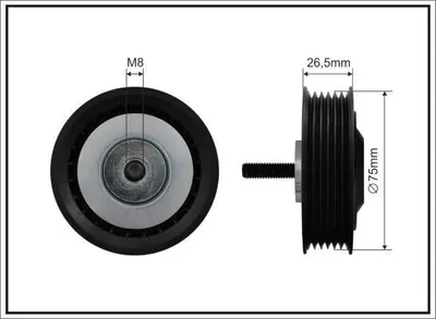 Produktbild von CAFFARO 87-46 Umlenkrolle Keilrippenriemen 75mm für VW Transporter IV Bus (70B, 70C, 7DB, 7DK, 70J, 70K, 7DC, 7DJ) Transporter IV Kastenwagen