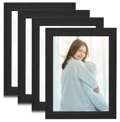 4er-Set A4 Fotolijsten 21x29,7 cm, schwarz, mit Plexiglas
