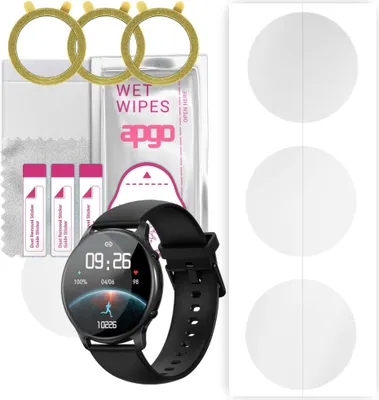 Produktbild von apgo 3 Stück Schutzfolie, klar, kompatibel mit Smartwatch LW36 Smartwatch, Hydrogel Displayschutzfolie mit Positionierhilfe, Displayfolie, robust und kratzfest