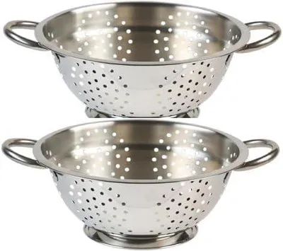 Productafbeelding van KESPER | Set van 2 kommen met 2 handgrepen, roestvrij staal, Ø 24 x H 10 cm | 90801